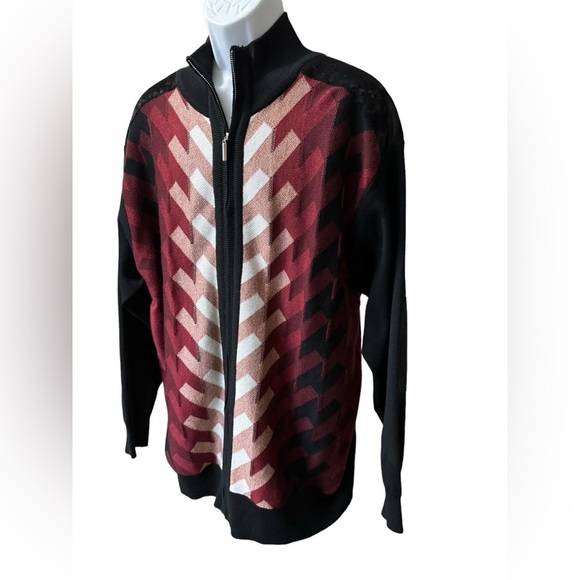 Michael Irvin 88 Vintage Full Zip Sweater Red Black Velvet Patches Mens Size XXL - Picture 2 of 8